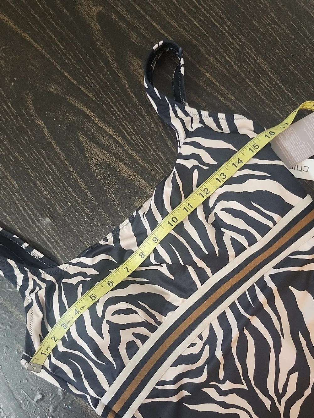 Chico's Gottex Wild Nostalgia swimsuit One Piece zebra print Size 14 NWT NEW
